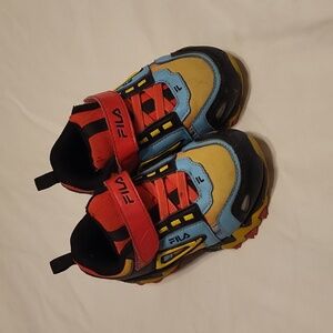 Toddler size 8w neon tennis shoes